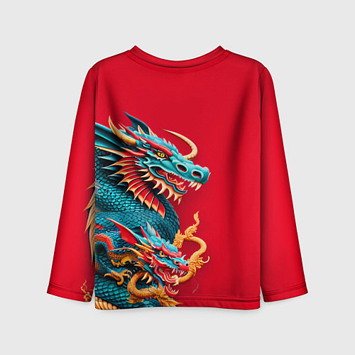 Детский лонгслив Japanese dragon - irezumi / 3D-принт – фото 2