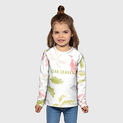 Лонгслив детский Oak leaves, цвет: 3D-принт — фото 2