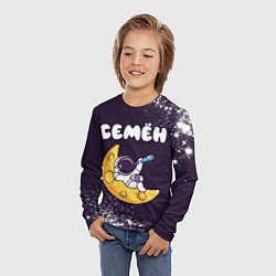Лонгслив детский Семён космонавт отдыхает на Луне, цвет: 3D-принт — фото 2