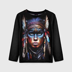 Детский лонгслив Индианка воин племени