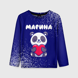 Лонгслив детский Марина панда с сердечком, цвет: 3D-принт
