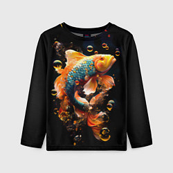 Лонгслив детский Золотая рыбка с изумрудной чешуей, цвет: 3D-принт