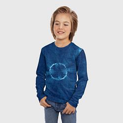 Лонгслив детский Синий круг тай-дай, цвет: 3D-принт — фото 2