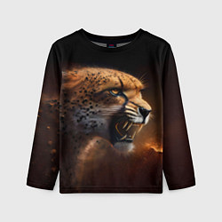 Лонгслив детский Гепард рычащий, цвет: 3D-принт