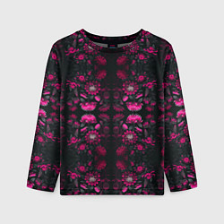 Детский лонгслив Ярко-розовые неоновые лилии