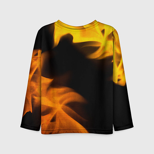 Детский лонгслив Free Fire - gold gradient: надпись, символ / 3D-принт – фото 2