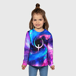 Лонгслив детский Quake неоновый космос, цвет: 3D-принт — фото 2