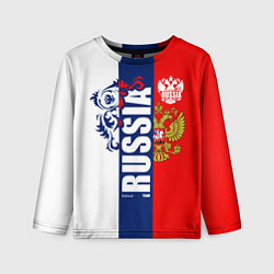 Детский лонгслив Russia national team: white blue red