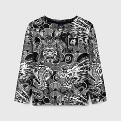 Лонгслив детский Татуировки самурая, цвет: 3D-принт