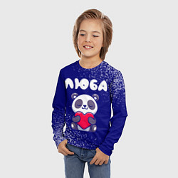 Лонгслив детский Люба панда с сердечком, цвет: 3D-принт — фото 2