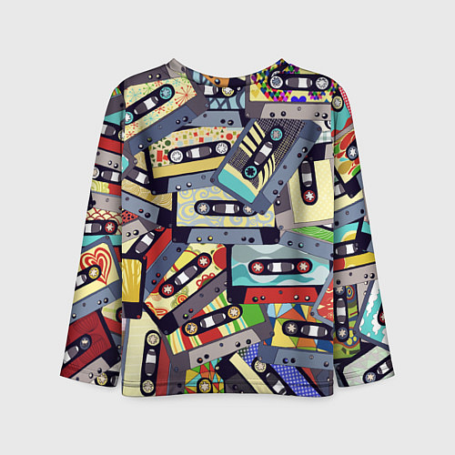 Детский лонгслив Касеты 80-е / 3D-принт – фото 2