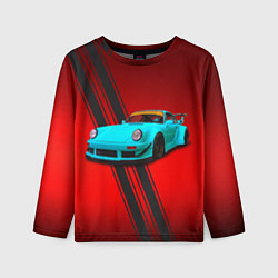 Лонгслив детский Немецкий спортивный автомобиль Porsche 911, цвет: 3D-принт