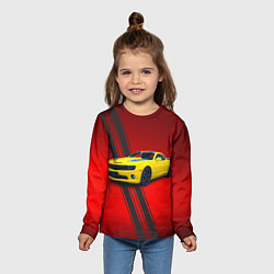 Лонгслив детский Спортивный американский автомобиль Chevrolet Camar, цвет: 3D-принт — фото 2