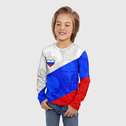 Лонгслив детский Сердечко - Россия, цвет: 3D-принт — фото 2