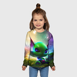 Лонгслив детский Крошка инопланетянин, цвет: 3D-принт — фото 2