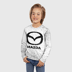 Лонгслив детский Mazda с потертостями на светлом фоне, цвет: 3D-принт — фото 2