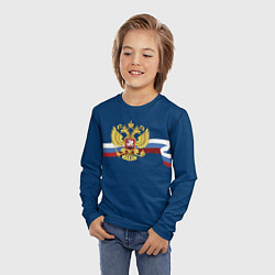 Лонгслив детский Флаг России лента, цвет: 3D-принт — фото 2