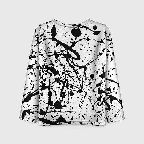 Детский лонгслив Panda samurai on the background of blots / 3D-принт – фото 2