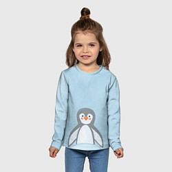 Лонгслив детский Пингвиненок, цвет: 3D-принт — фото 2