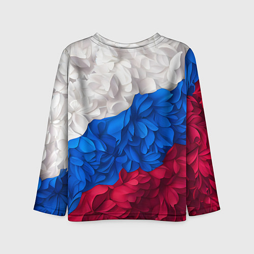 Детский лонгслив Флаг России из цветов / 3D-принт – фото 2