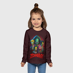 Лонгслив детский Симпсоны зомби, цвет: 3D-принт — фото 2