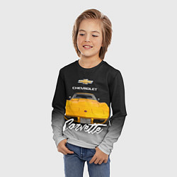 Лонгслив детский Американская машина Chevrolet Corvette 70-х годов, цвет: 3D-принт — фото 2