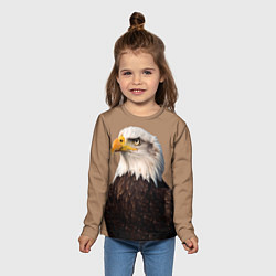 Лонгслив детский Белоголовый орлан птица, цвет: 3D-принт — фото 2