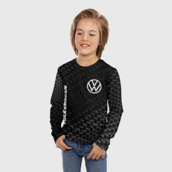 Лонгслив детский Volkswagen карбоновый фон, цвет: 3D-принт — фото 2