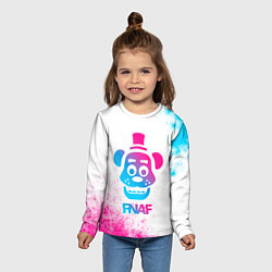 Лонгслив детский FNAF neon gradient style, цвет: 3D-принт — фото 2