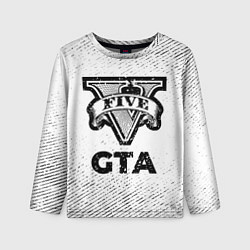 Лонгслив детский GTA с потертостями на светлом фоне, цвет: 3D-принт