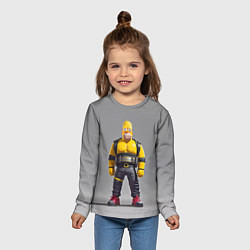 Лонгслив детский Homer Simpson - ninja - neural network, цвет: 3D-принт — фото 2