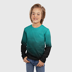 Лонгслив детский Бирюзово-черный дым - Хуф и Ся, цвет: 3D-принт — фото 2