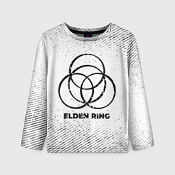 Лонгслив детский Elden Ring с потертостями на светлом фоне, цвет: 3D-принт