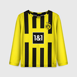 Лонгслив детский ФК Боруссия Дортмунд форма 2223 домашняя, цвет: 3D-принт
