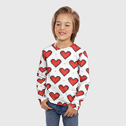 Лонгслив детский Pixel heart, цвет: 3D-принт — фото 2