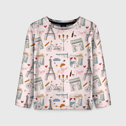 Лонгслив детский Париж я тебя люблю, цвет: 3D-принт