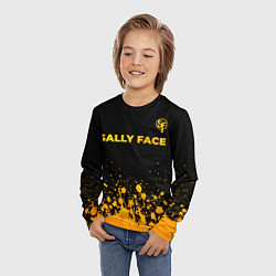 Лонгслив детский Sally Face - gold gradient: символ сверху, цвет: 3D-принт — фото 2