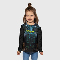 Лонгслив детский Cyberpunk 2077 phantom liberty cyborg, цвет: 3D-принт — фото 2