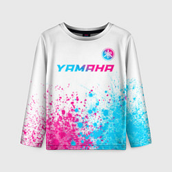 Лонгслив детский Yamaha neon gradient style: символ сверху, цвет: 3D-принт