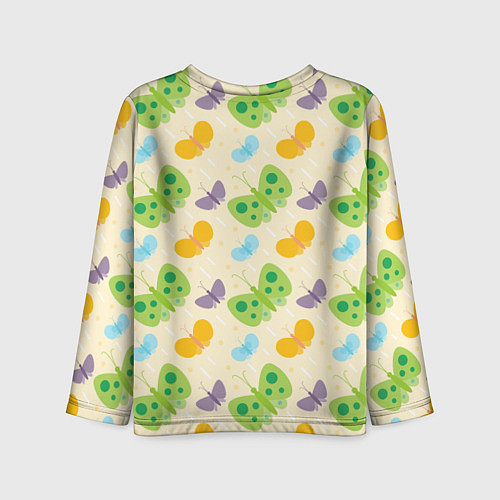 Детский лонгслив Весенние бабочки / 3D-принт – фото 2