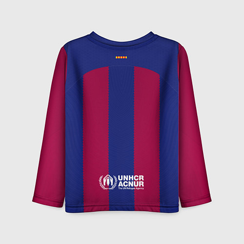 Детский лонгслив ФК Барселона форма 2324 домашняя / 3D-принт – фото 2