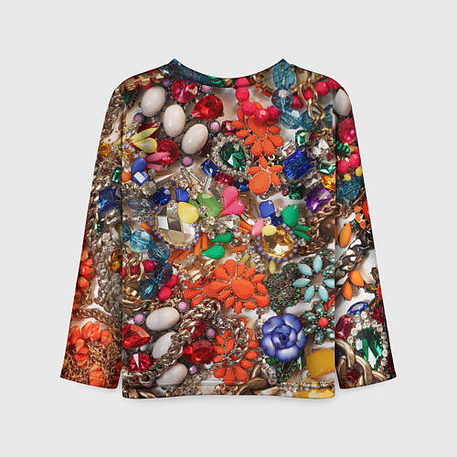 Детский лонгслив Камни и драгоценности / 3D-принт – фото 2