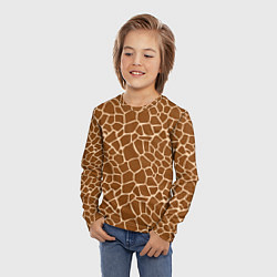 Лонгслив детский Пятнистая шкура жирафа, цвет: 3D-принт — фото 2