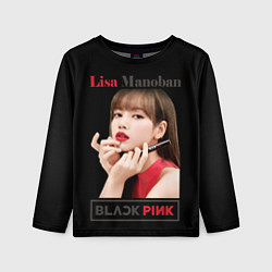 Лонгслив детский Blackpink Lisa paints lips, цвет: 3D-принт