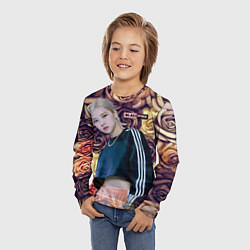 Лонгслив детский Роуз на фоне роз, цвет: 3D-принт — фото 2