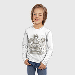 Лонгслив детский Змей Горыныч на Запорожце, цвет: 3D-принт — фото 2