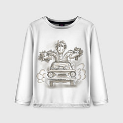 Лонгслив детский Змей Горыныч на Запорожце, цвет: 3D-принт