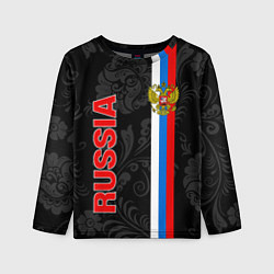 Лонгслив детский Russia black style, цвет: 3D-принт