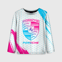 Лонгслив детский Porsche neon gradient style, цвет: 3D-принт