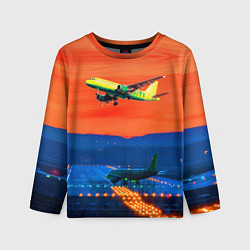 Детский лонгслив Боинг 737 на взлете